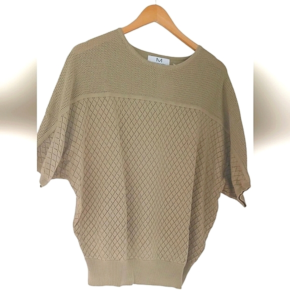 Magaschoni Tunic Top Relaxed Fit Textured Knit Over Sized Boxy Silhouette New - Picture 7 of 13
